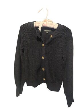 Banana Republic Black Button-Up Knit Sweater, Size Medium